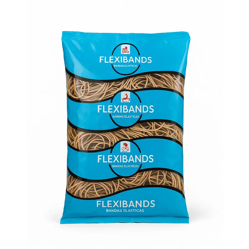Bandas elásticas  Flexibands de látex, 40mm. bolsa de 250g.