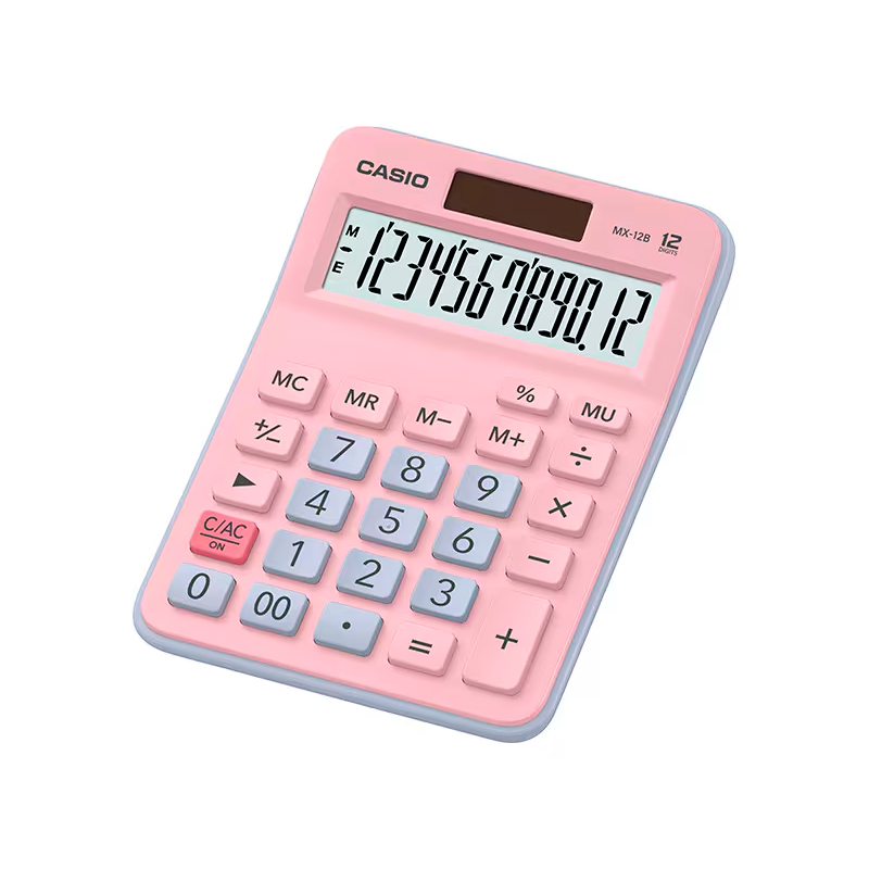 Calculadora de escritorio Casio MX-12B-PKLB rosa