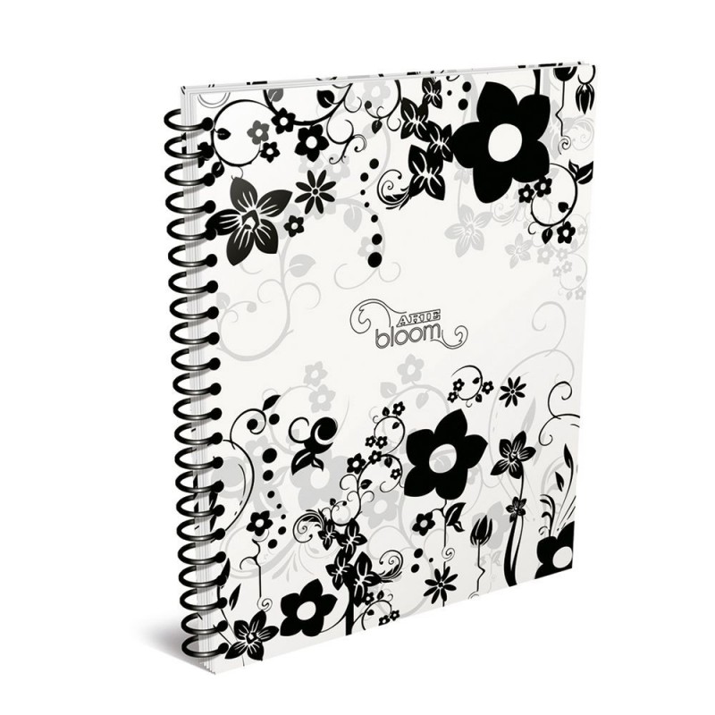 Cuaderno Arte Bloom espiralado, 16x21cm. 80 hojas rayadas
