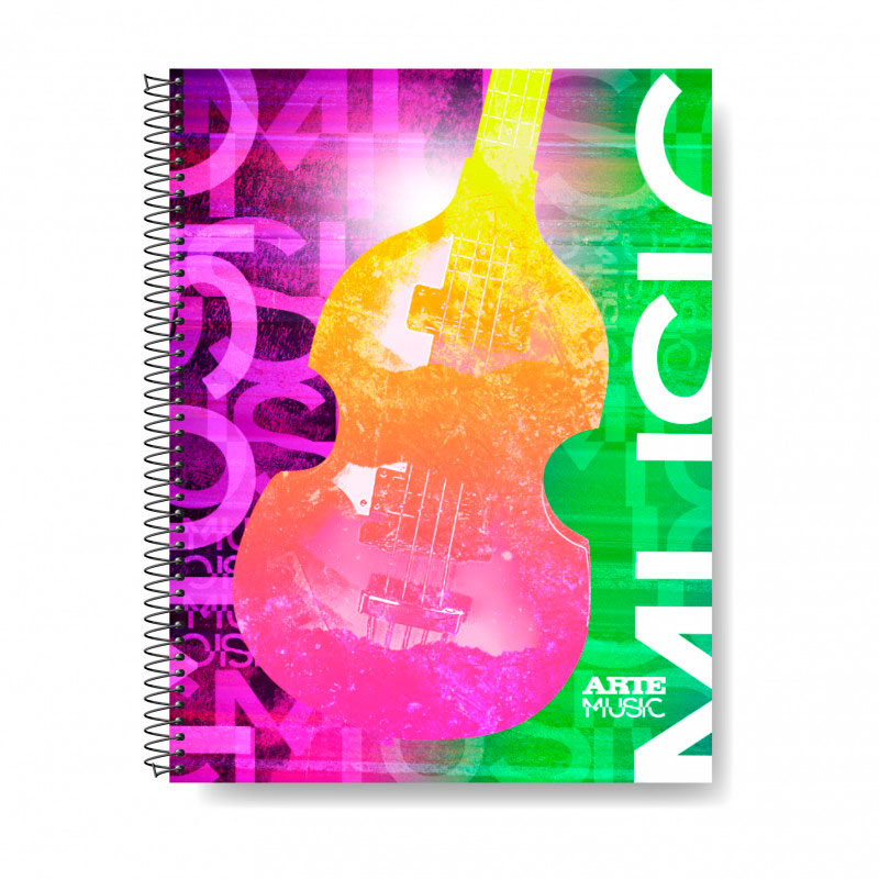 Cuaderno Arte Music espiralado, 22x29cm. 80 hojas rayadas