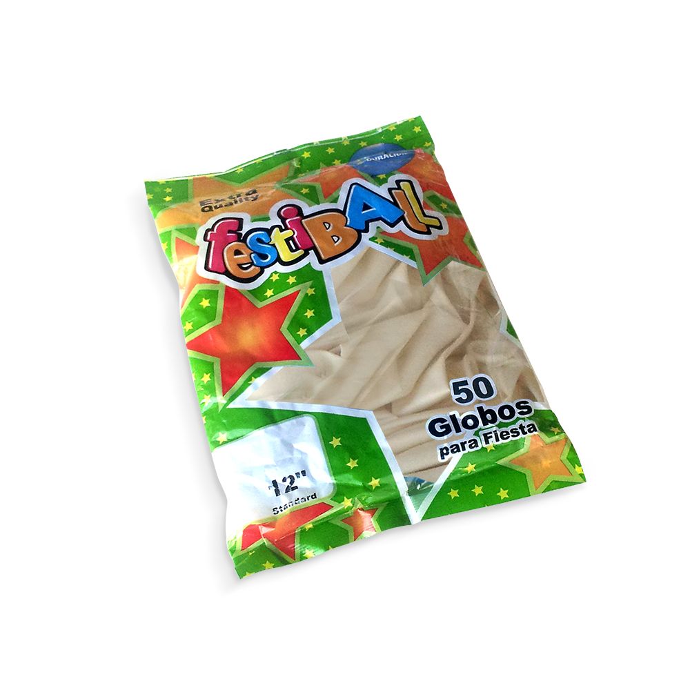 Globos lisos blancos de 12", 50 unidades