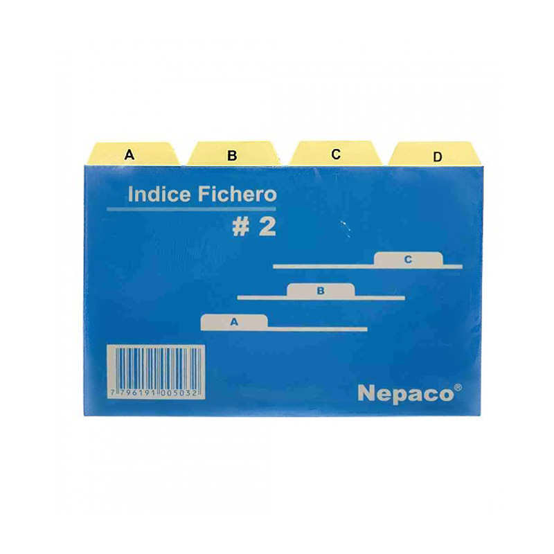 Indice fichero Nepaco de cartulina Nª2