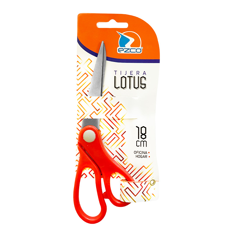 Tijera 18cm. Ezco Lotus, Blister x 1