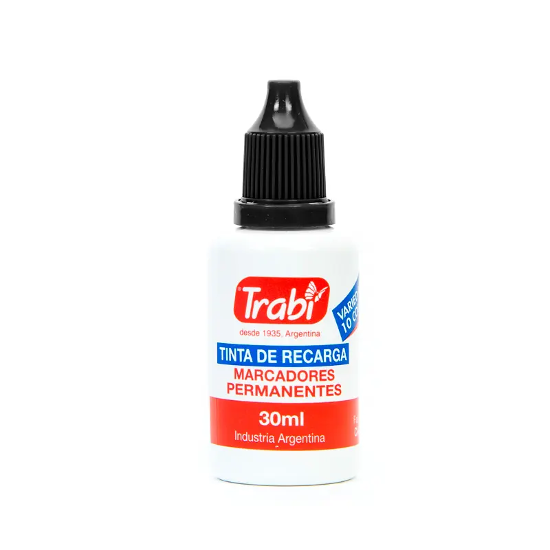 Tinta para Marcador al solvente negro Trabi, 30cc.
