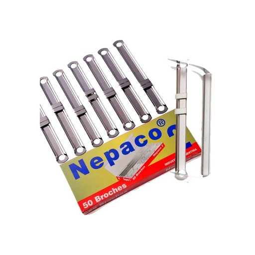 [NEPACO2X50] Broches para carpeta Nepaco N°2, caja de 50 unidades