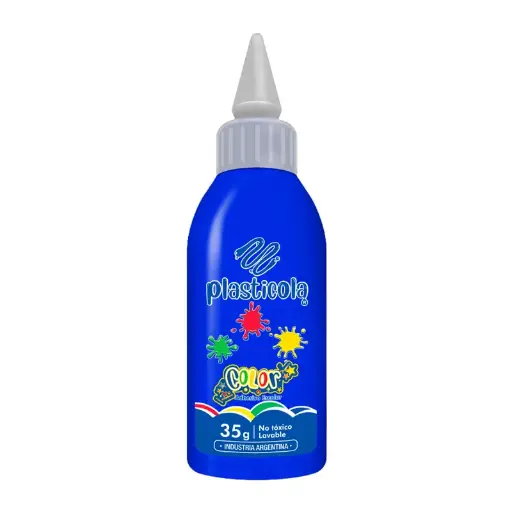 [PLASTAZULX12] Adhesivo color Plasticola azul, 40g. pack de 12 unidades
