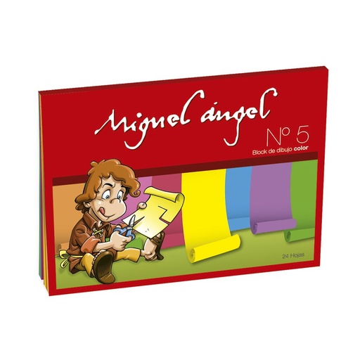 [MANGELBKCOL5] Block de dibujo Miguel Angel N°5, 24 hojas lisas color