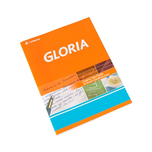 [GLORIATF84CU] Cuaderno Gloria tapa flexible, 16x21cm. 84 hojas cuadriculadas