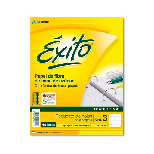 [EXITOREP48R] Repuesto Éxito, 48 hojas rayadas