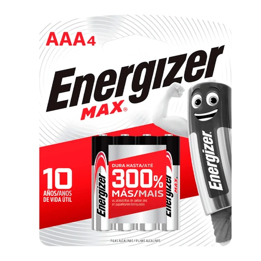 [ENERGIZERAAA4] Pilas Energizer AAA, chica, blister de 4 unidades