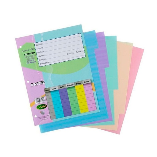 [SEPN3PPP5P] Separador 5 posiciones Pastel Lama Office N°3
