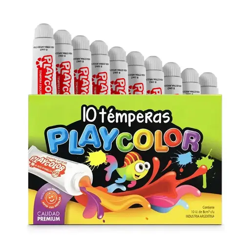 [PLAYTEM10ROJ] Témpera Playcolor Rojo señal, 8cc. caja de 10 unidades