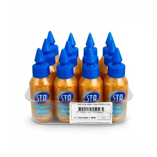 [STAADBRORO12] Adhesivo STA Glitter oro, 30g. pack de 12 unidades